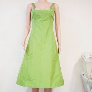 J Crew Whitney Silk Green Dress Size Size T8